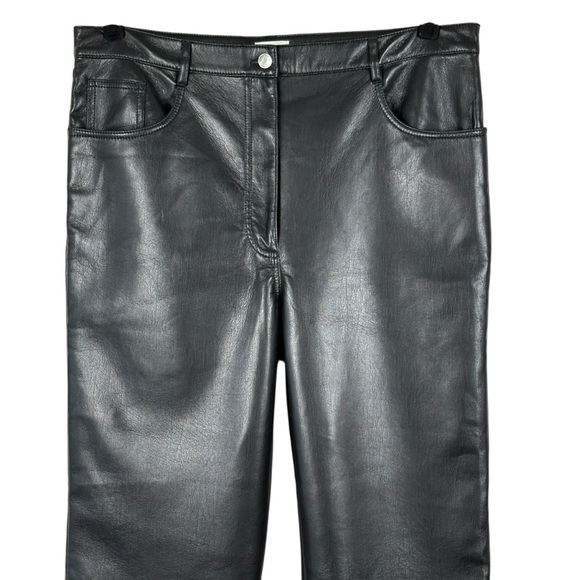 Aritzia Wilfred Black The Melina Pant Sz 16 Crop Faux Leather - Picture 4 of 13